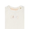 Ecru t-shirt 'Happy' - Cottonwood whitecap gray - maat 62 (Geboortelijst Frie L.)